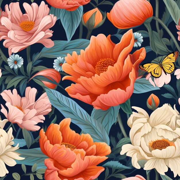 Illustration de dessin animé à motif floral