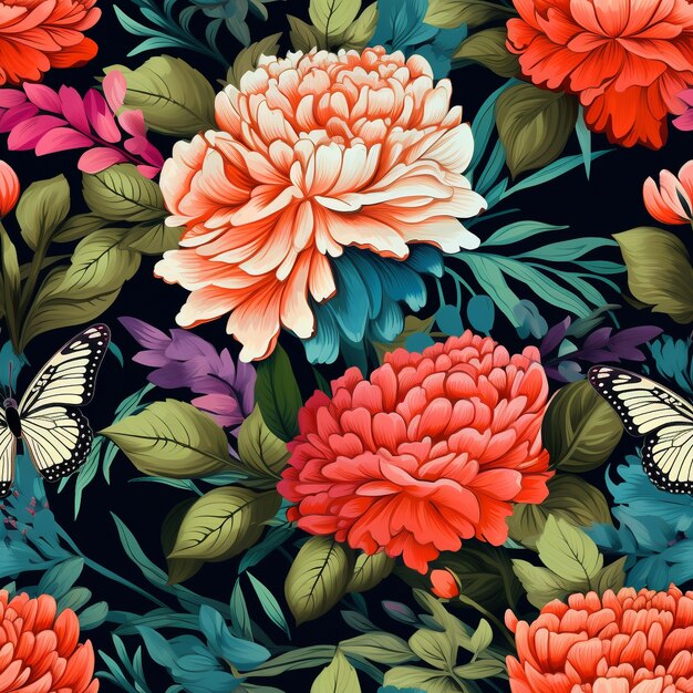 Illustration de dessin animé à motif floral