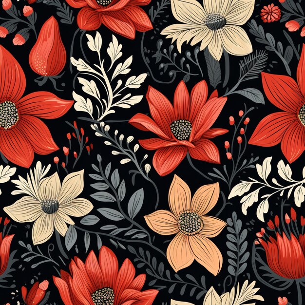 Illustration de dessin animé à motif floral