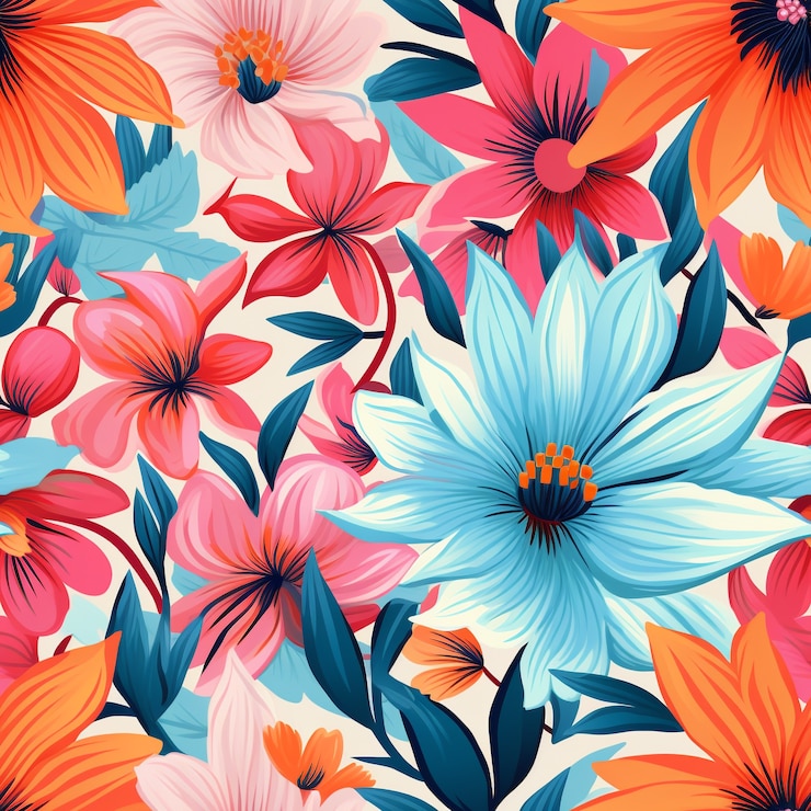 Photo gratuit illustration de dessin animé à motif floral