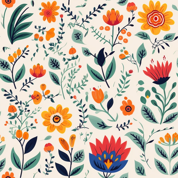 Photo gratuit illustration de dessin animé à motif floral