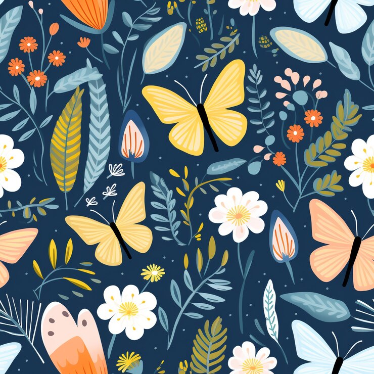 Photo gratuit illustration de dessin animé à motif floral