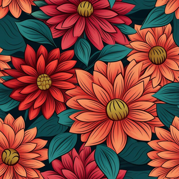 Illustration de dessin animé à motif floral