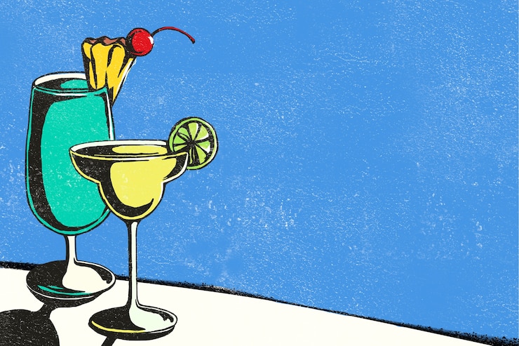 Photo gratuit illustration dessinée à la main de fond de jus de fruits