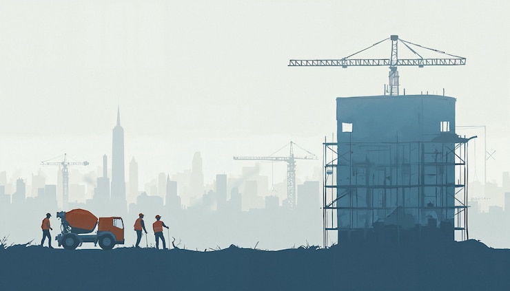 Photo gratuit illustration du chantier de construction