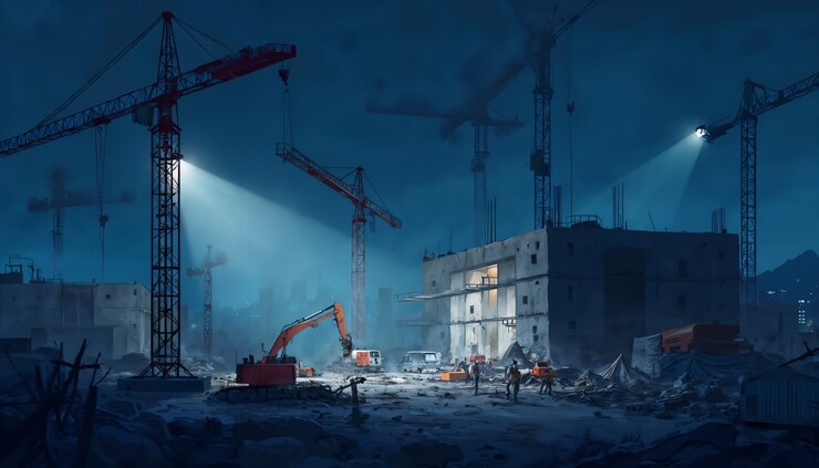 Photo gratuit illustration du chantier de construction