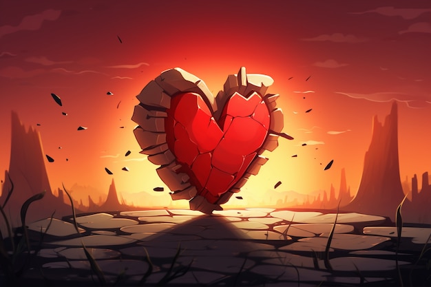 Illustration du cœur brisé