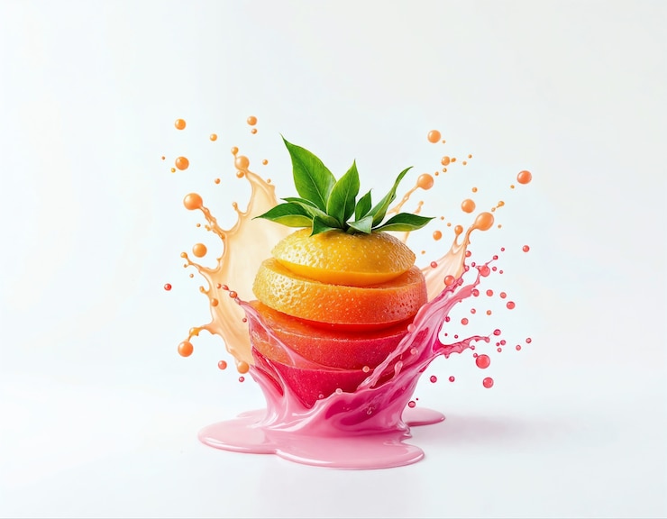 Photo gratuit illustration d'éclaboussure de fruits avec du jus