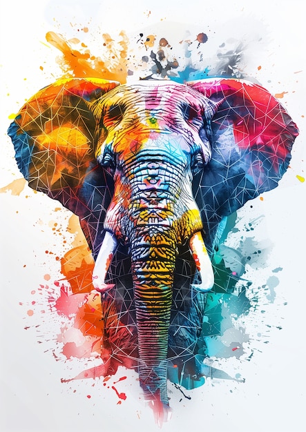 Photo gratuite illustration d'un éléphant à l'aquarelle