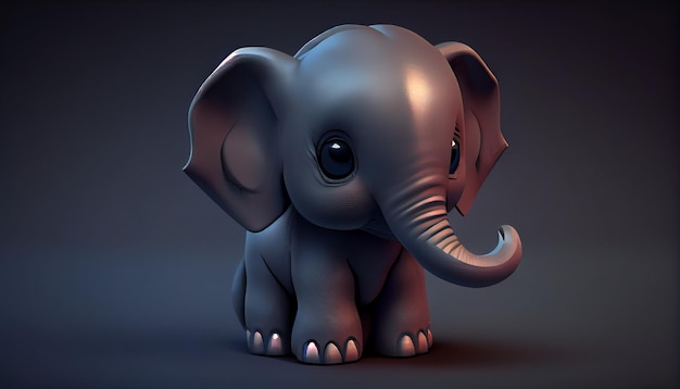 Illustration d'éléphant mignon dans la nature avec IA générative de tronc d'animal