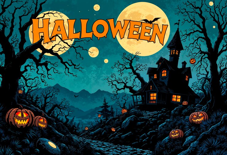 Photo gratuit illustration de fond de l'halloween