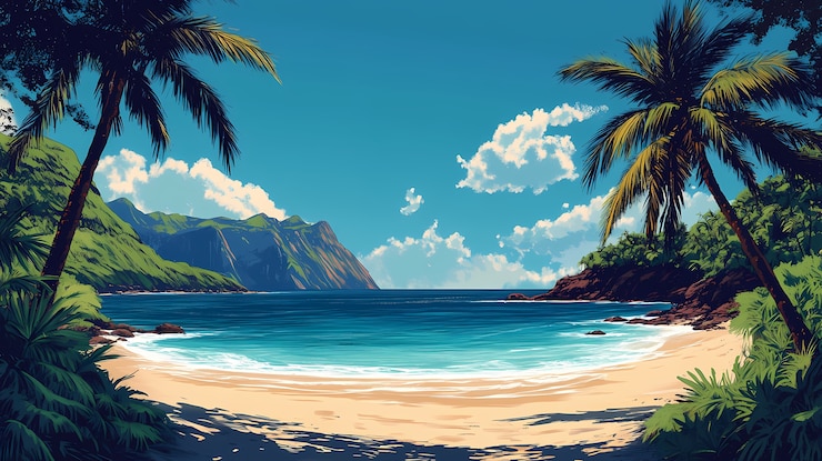 Photo gratuit illustration hawaïenne dans le style de la bande dessinée rétro