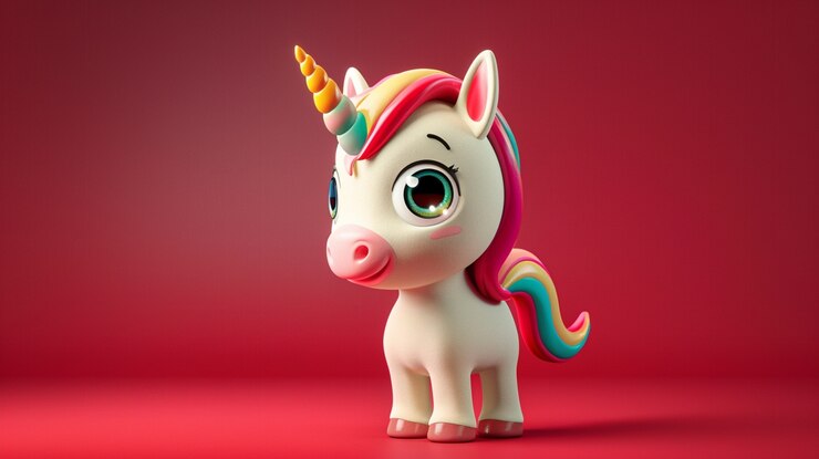 Photo gratuit une illustration de licorne mignonne en 3d