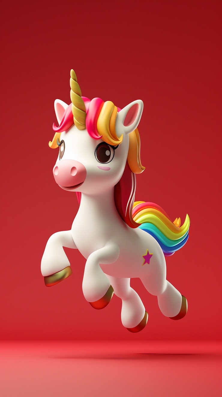 Photo gratuit une illustration de licorne mignonne en 3d