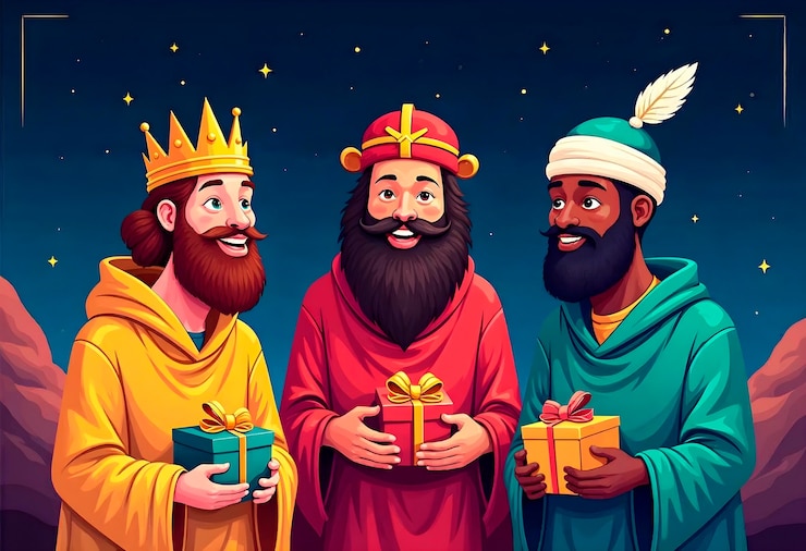 Photo gratuit l'illustration de los reyes magos a été publiée.