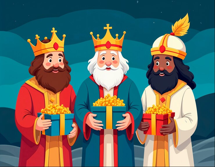 Photo gratuit l'illustration de los reyes magos a été publiée.