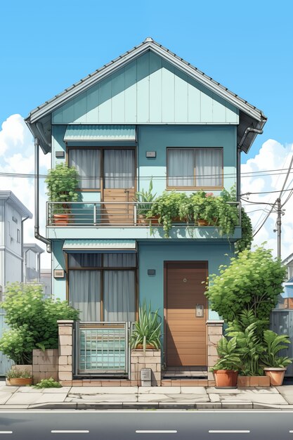 Illustration d'une maison de campagne d'anime