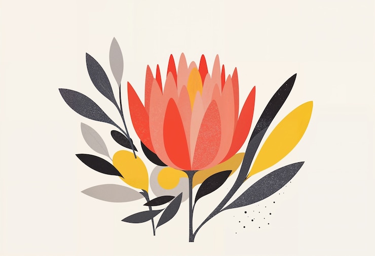 Photo gratuit illustration minimaliste de fleurs