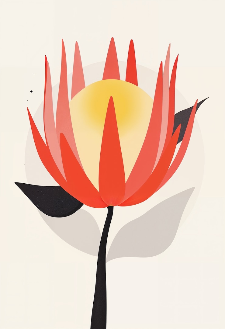 Photo gratuit illustration minimaliste de fleurs