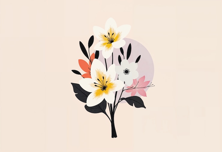 Photo gratuit illustration minimaliste de fleurs