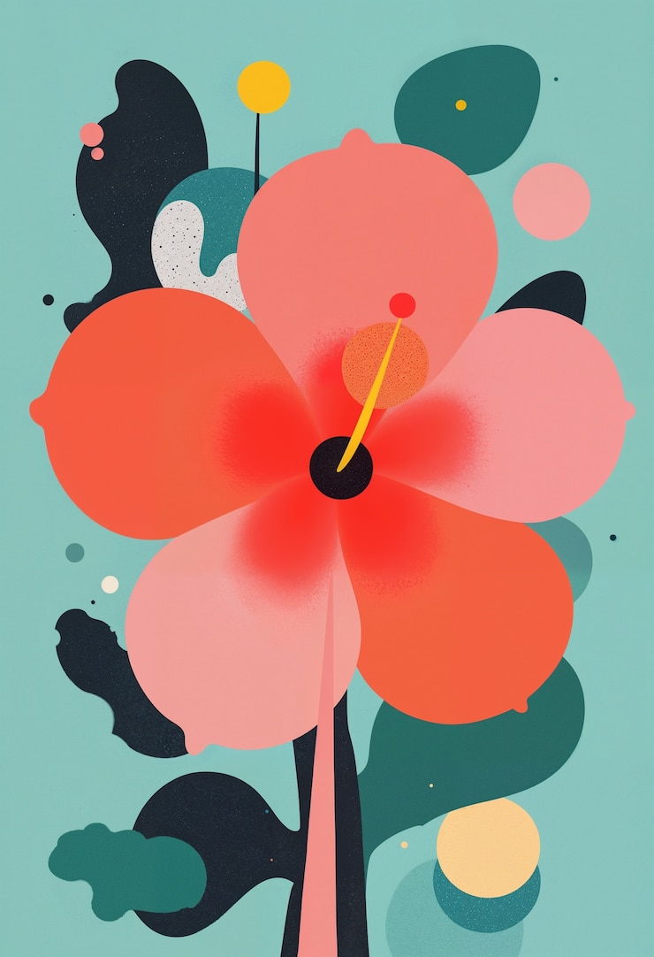Photo gratuit illustration minimaliste de fleurs