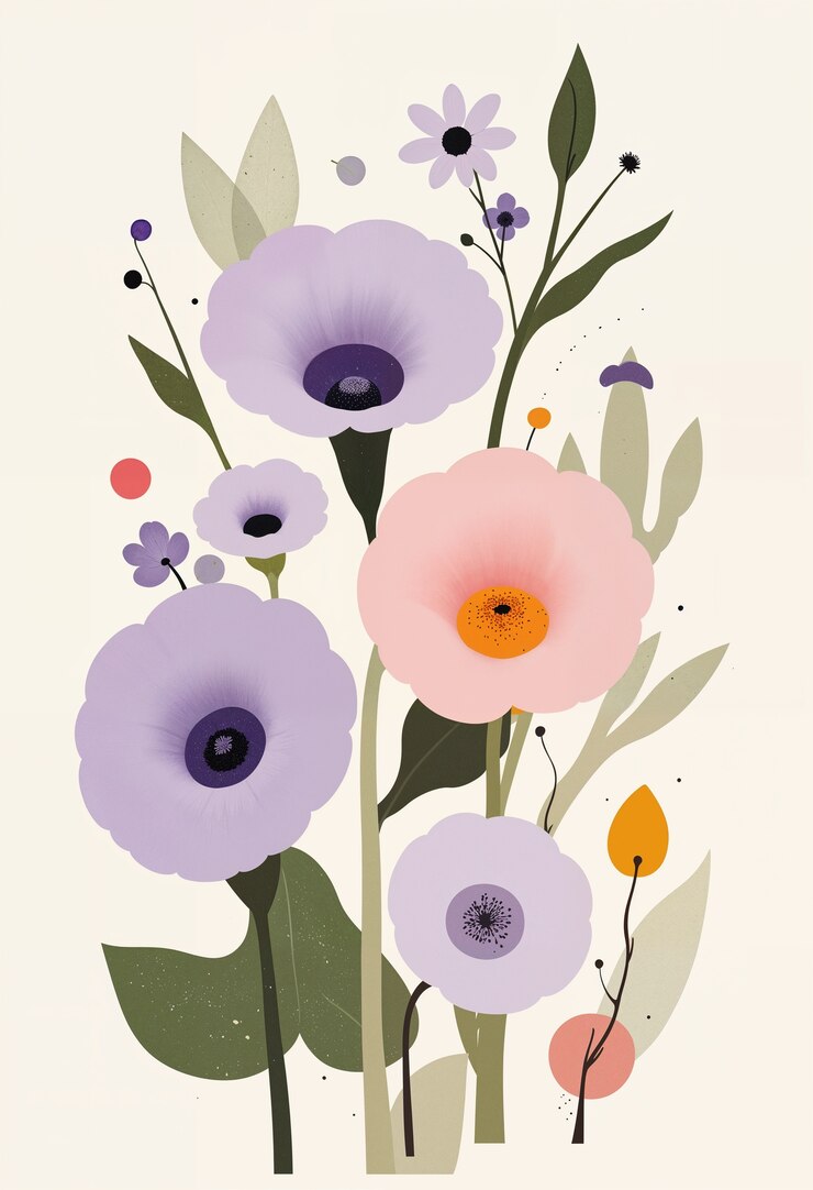 Photo gratuit illustration minimaliste de fleurs