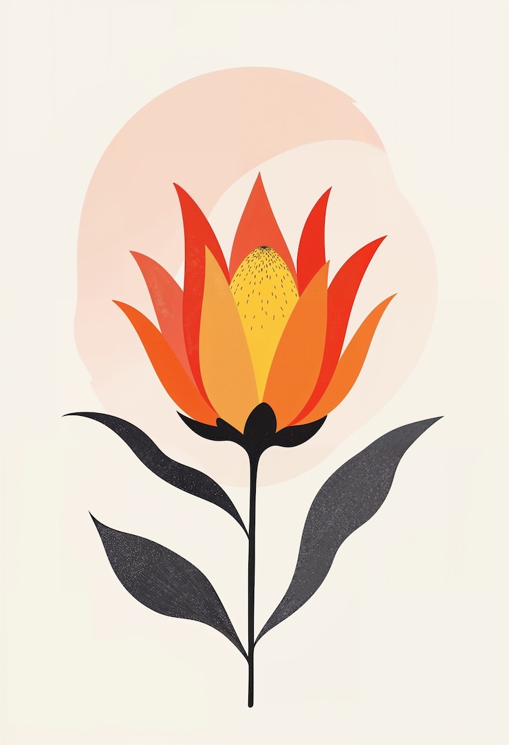 Photo gratuit illustration minimaliste de fleurs