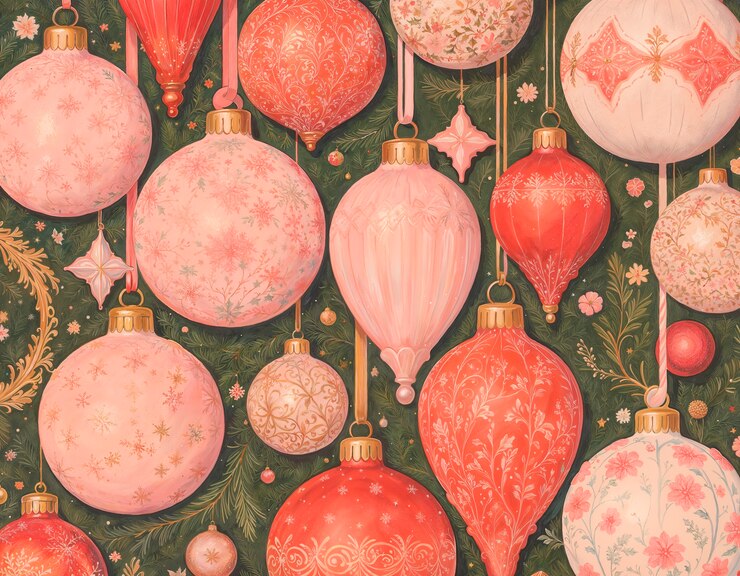 Photo gratuit illustration de noël au pastel vintage