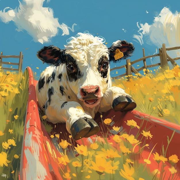 Illustration numérique de la vache