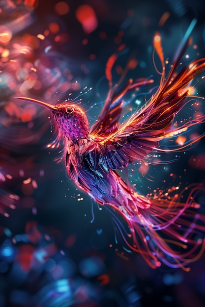 Illustration d'un oiseau fantastique