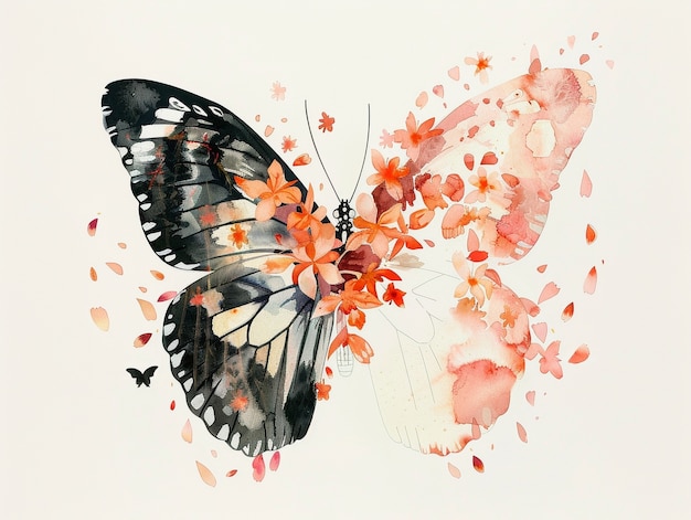 Photo gratuite illustration d'un papillon à l'aquarelle