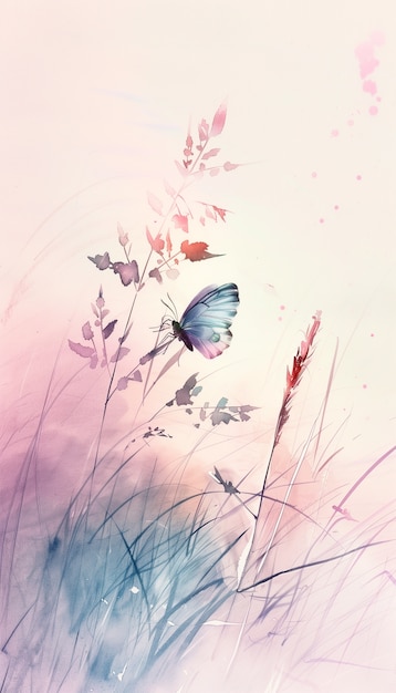 Photo gratuite illustration d'un papillon à l'aquarelle