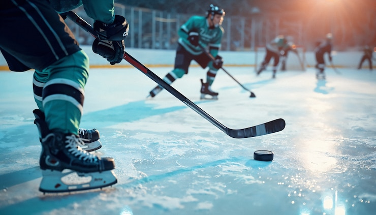 Illustration d'une personne jouant au hockey