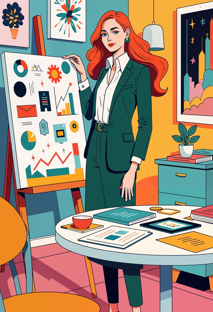 Photo gratuit illustration de présentation graphique d'entreprise