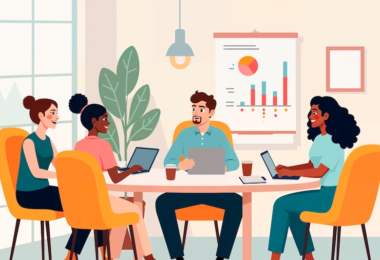 Photo gratuit illustration représentant un emploi dans une entreprise