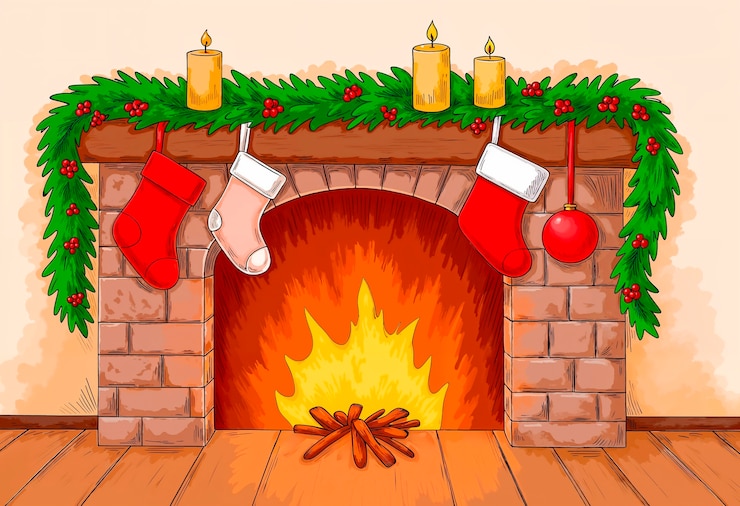 Photo gratuit illustration de la scène familiale de noël