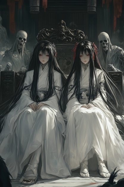 Illustration de scène d'Halloween dans le style anime