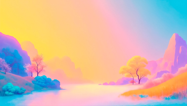 Photo gratuit illustration de scène minimaliste colorée