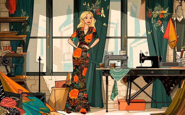 Photo gratuit illustration de style artistique numérique d'un créateur de mode