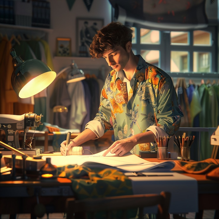 Photo gratuit illustration de style artistique numérique d'un créateur de mode
