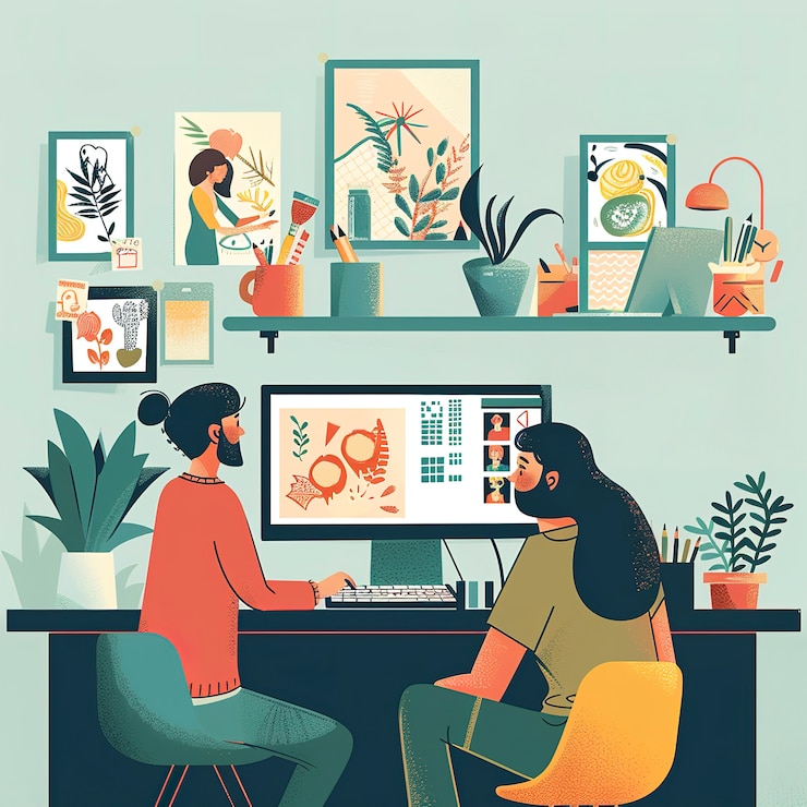 Photo gratuit illustration de style artistique numérique du graphiste