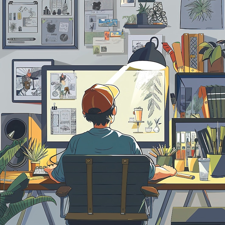 Photo gratuit illustration de style artistique numérique du graphiste