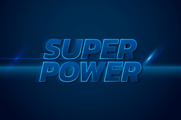 Photo gratuite illustration de typographie de texte bleu superpuissance 3d vitesse néon