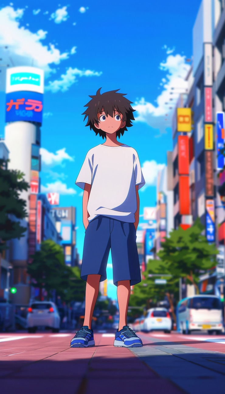 Photo gratuit illustration de la ville de l'anime