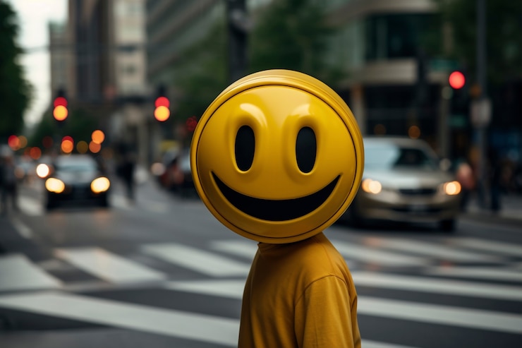 Photo gratuit une image drôle avec un visage souriant