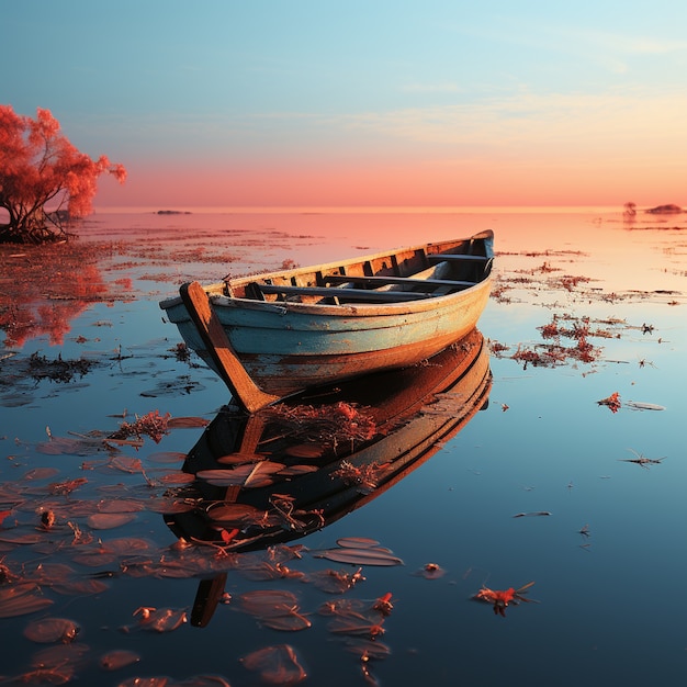 Photo gratuite image du bateau générée par ai