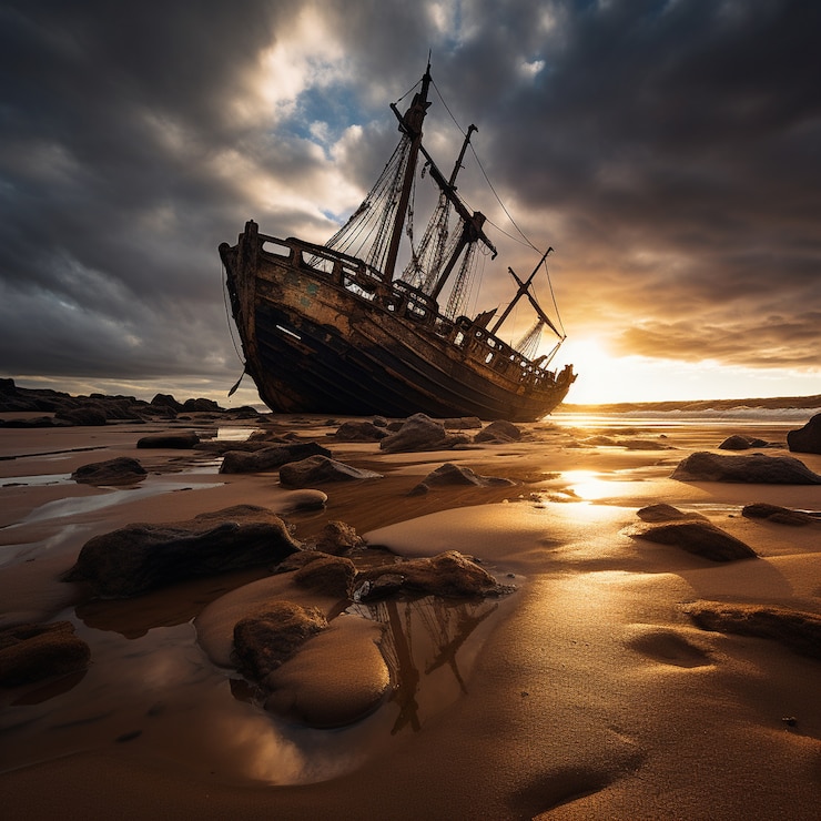 Photo gratuit image du bateau générée par ai