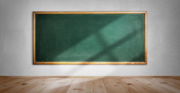 Image du tableau noir de l'école verte dans la salle pour la rentrée scolaire