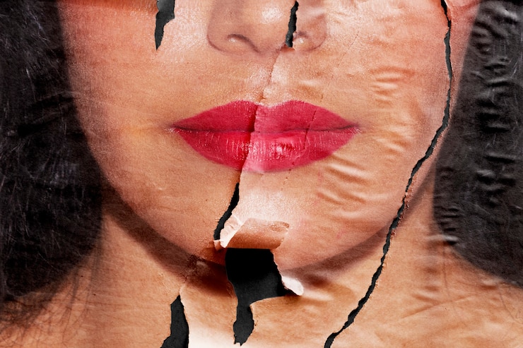 Photo gratuit image de femme dans un style de papier déchiré