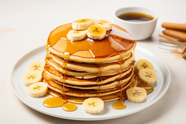 Photo gratuite image générée par ia de pancakes à la banane